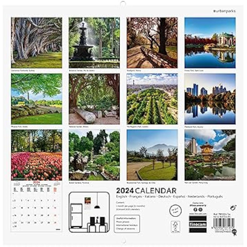 Finocam 2024 Parks International Wall Photo Calendar – 12 Month Planner