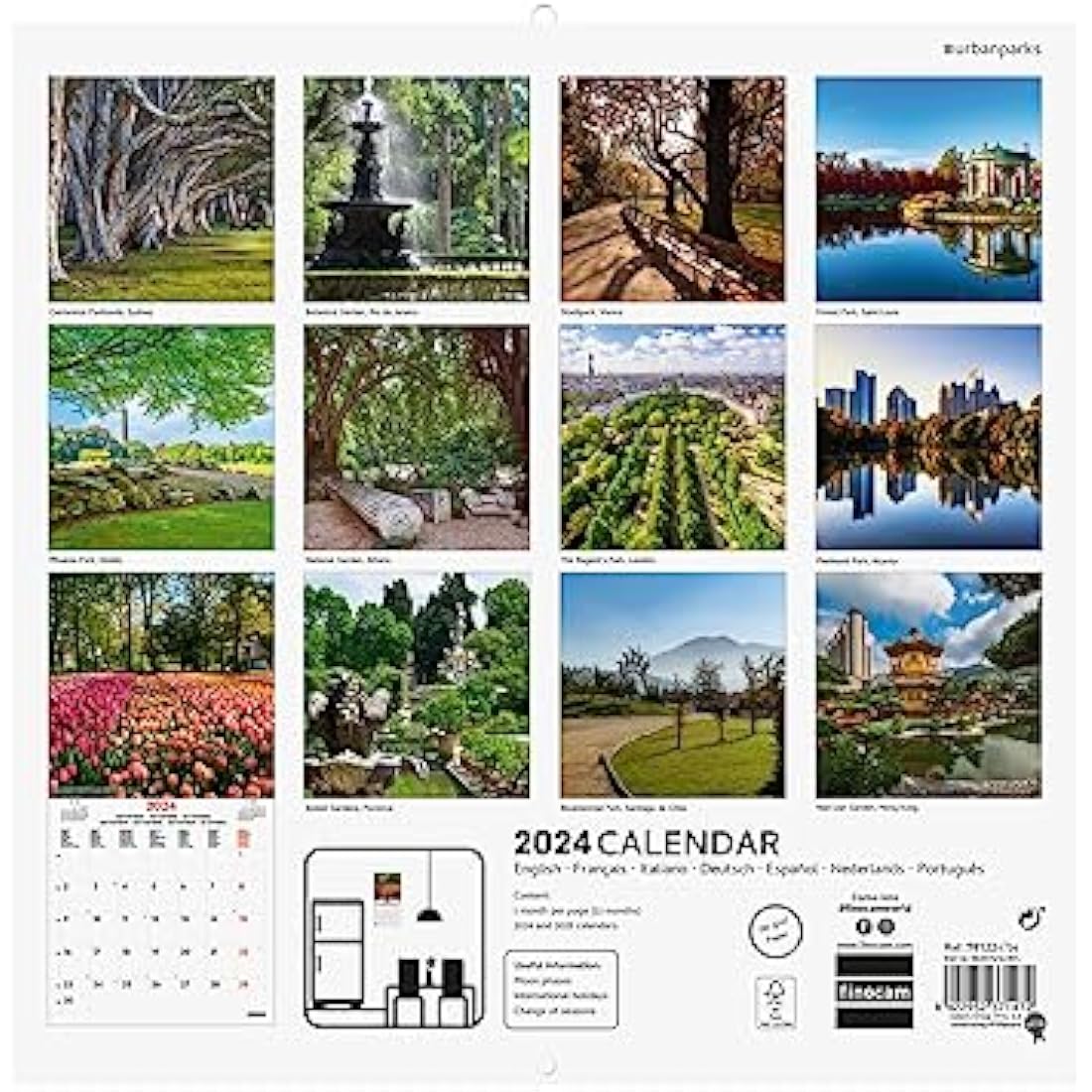 Finocam 2024 Parks International Wall Photo Calendar – 12 Month Planner