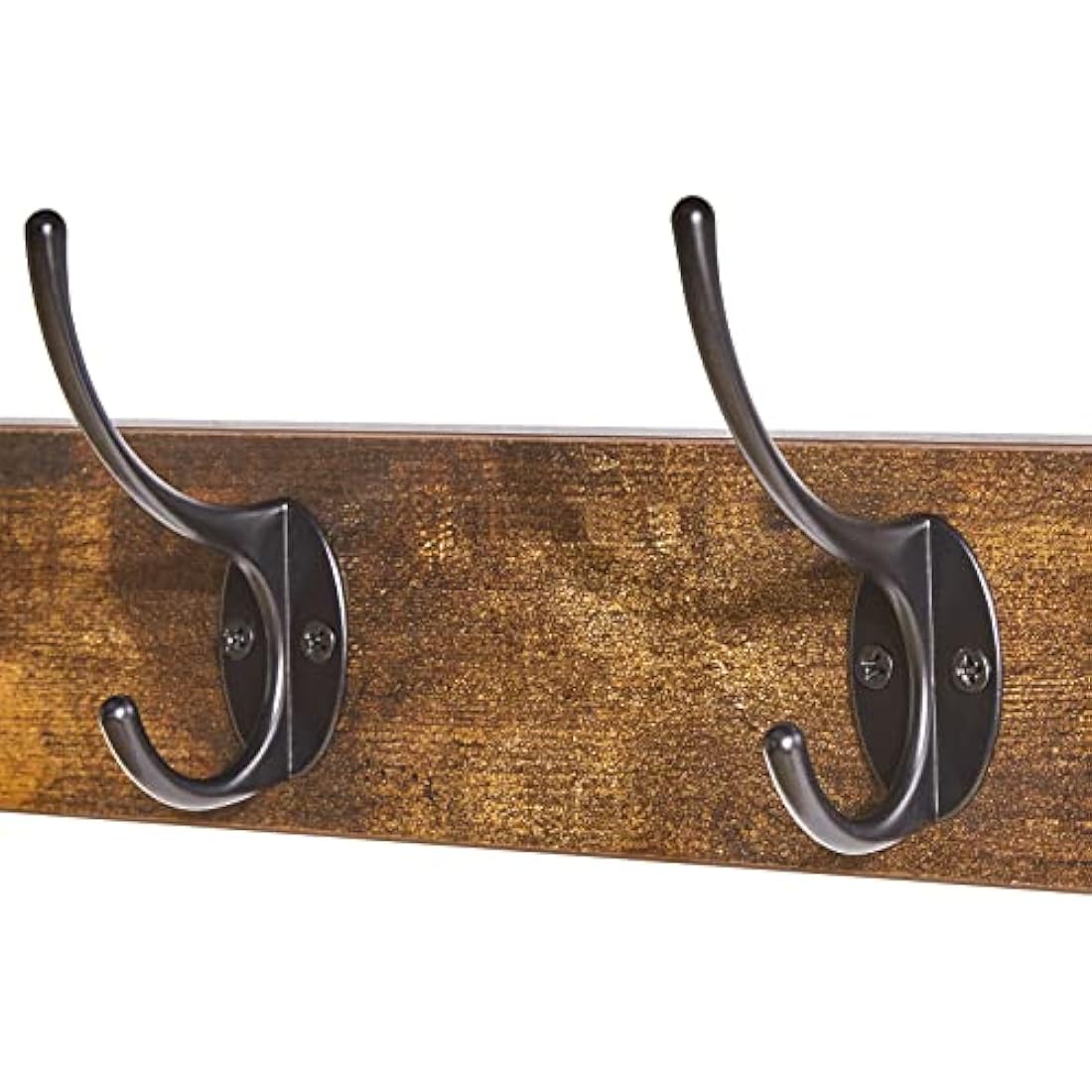 YMYNY Wall Mounted Coat Rack Set of 2 – Rustic Brown Floating Shelf Hooks