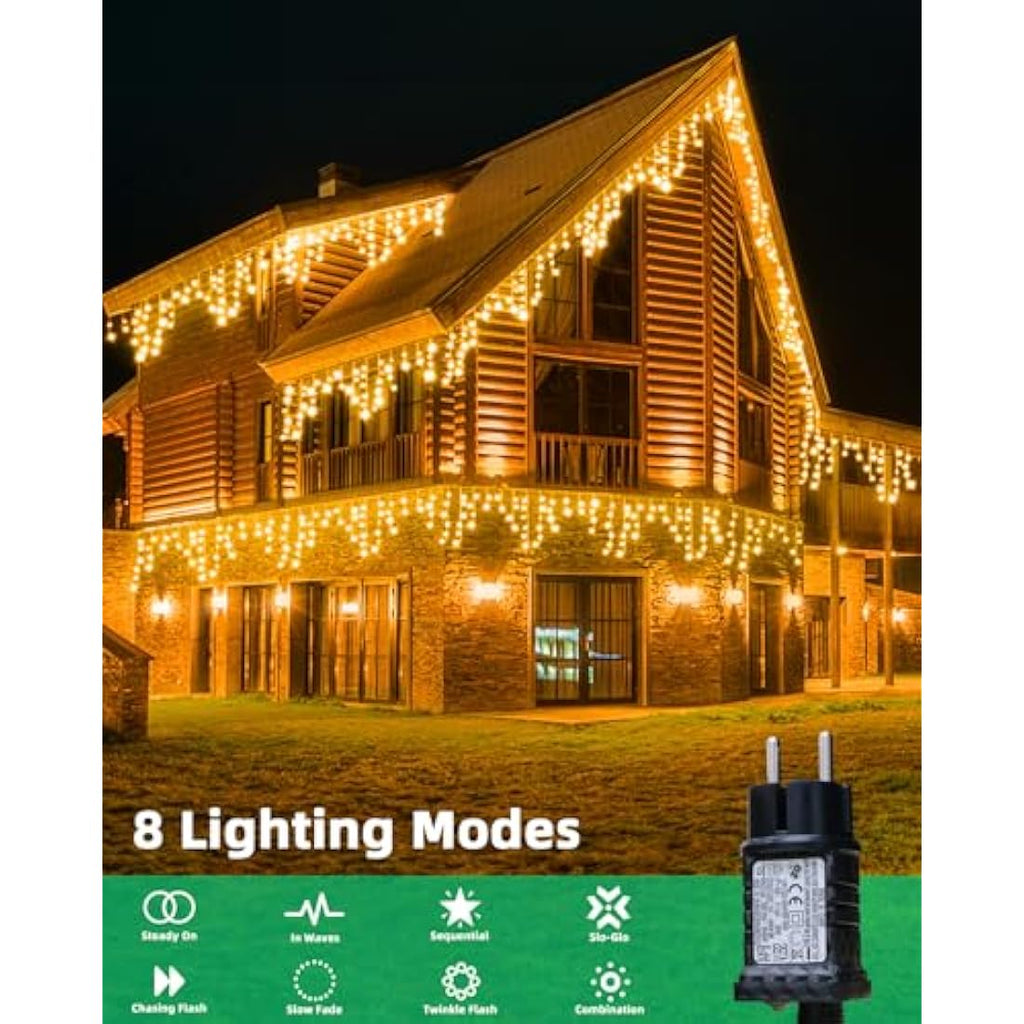 LEDYA Icicle Christmas Lights | 9M 240 LED Waterproof Outdoor Fairy Lights