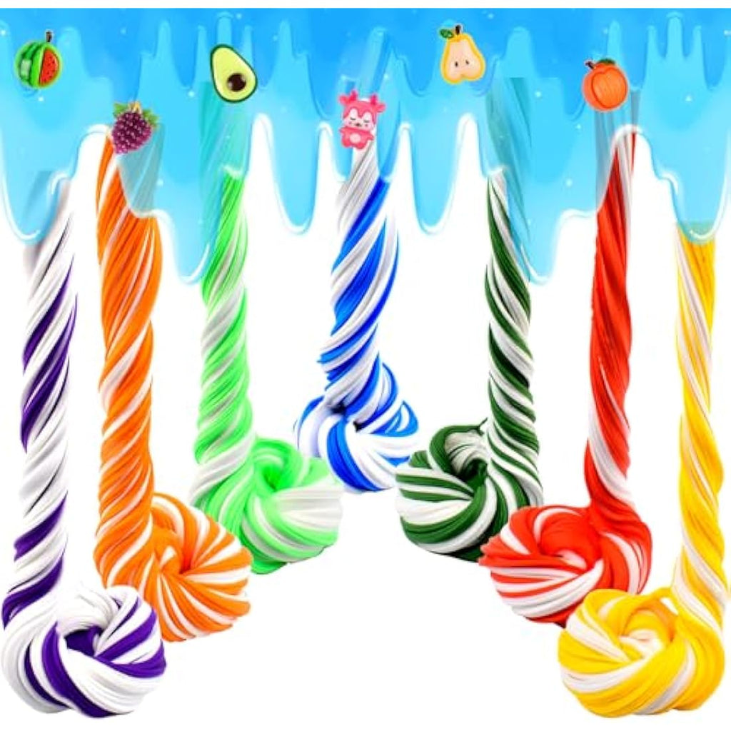 Jolof Store 7-Pack Rainbow Butter Slime Kit | Scented Sensory Toy