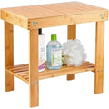 Bamboo Shower Stool – Non-Slip Wooden Bathroom Bench