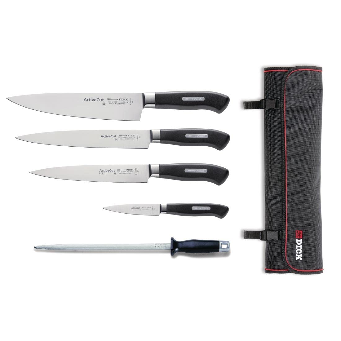 Dick Knives Active Cut S903 Professional Knife Set with Wallet, Black