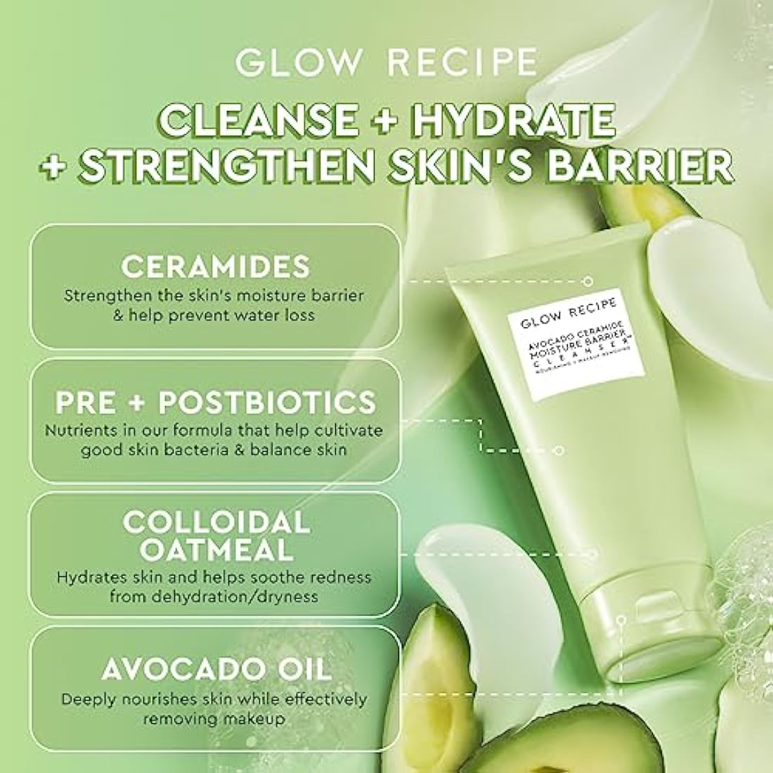 Glow Recipe Avocado Ceramide Moisture Barrier Face Cleanser - 150ml