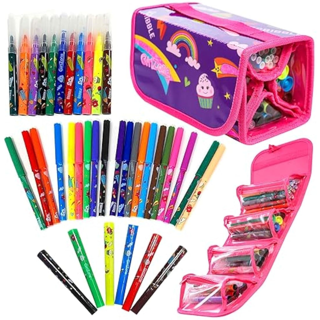 Fruit Scented Markers and Pencil Case Arts and Crafts Kit