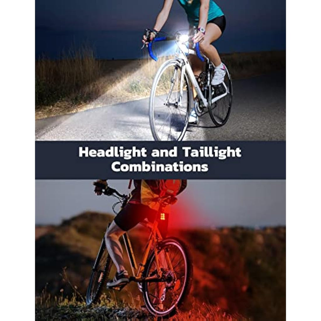 Glangeh Rechargeable Bike Lights Set | Ultra Slim IP65 Waterproof Lights