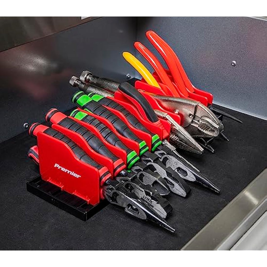 Sealey PR02 Pliers Rack – 300mm Red Workshop Tool Storage Organizer