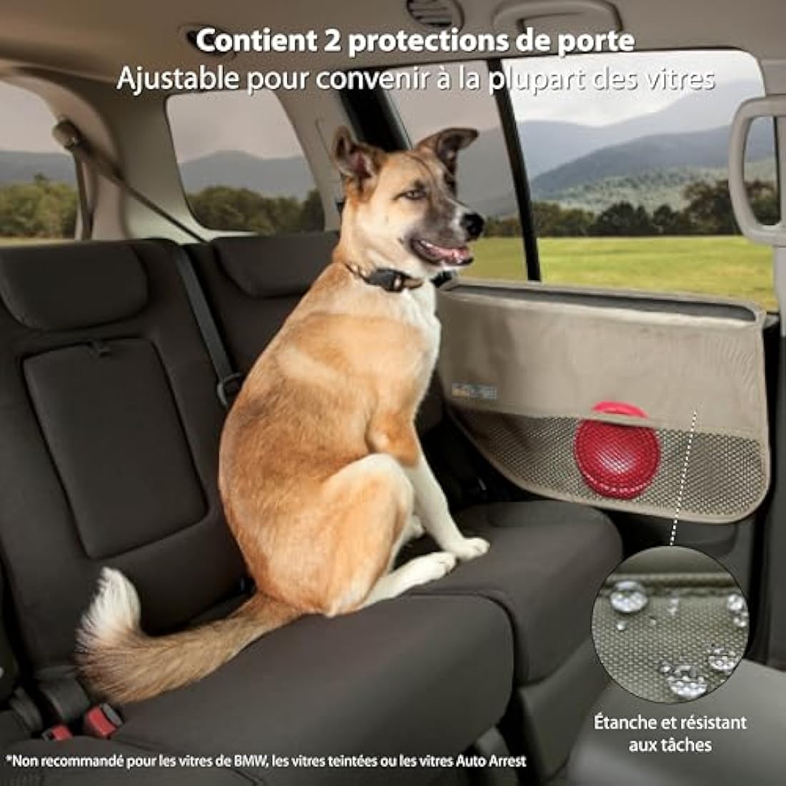 Kurgo Dog Car Door Guard – Waterproof Pet Door Protector, 2-Pack, Grey