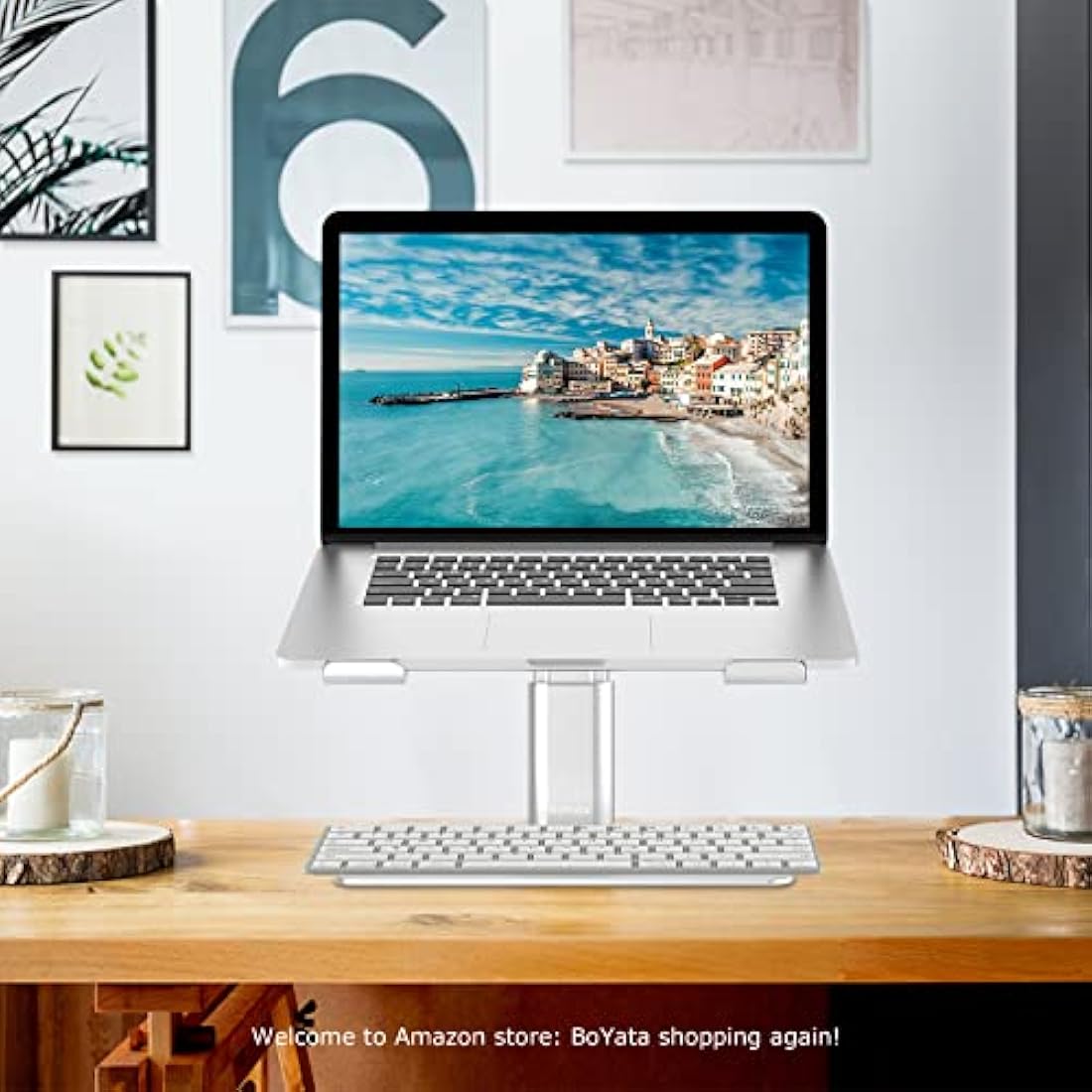 BoYata Laptop Stand – Height Adjustable Ergonomic Cooling Riser