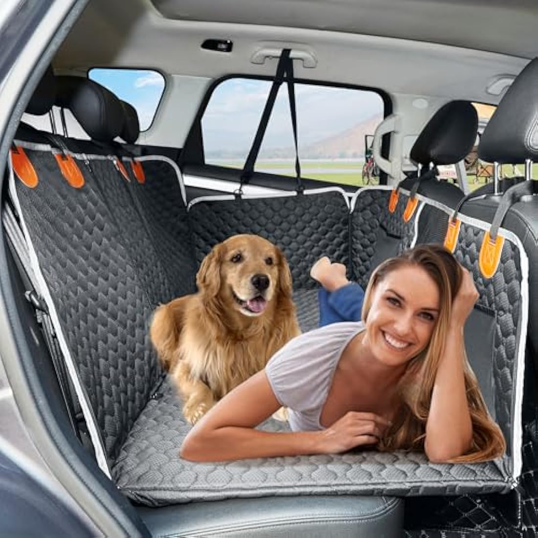 Dog Car Seat Cover – Waterproof Pet Hammock for SUV & Truck
