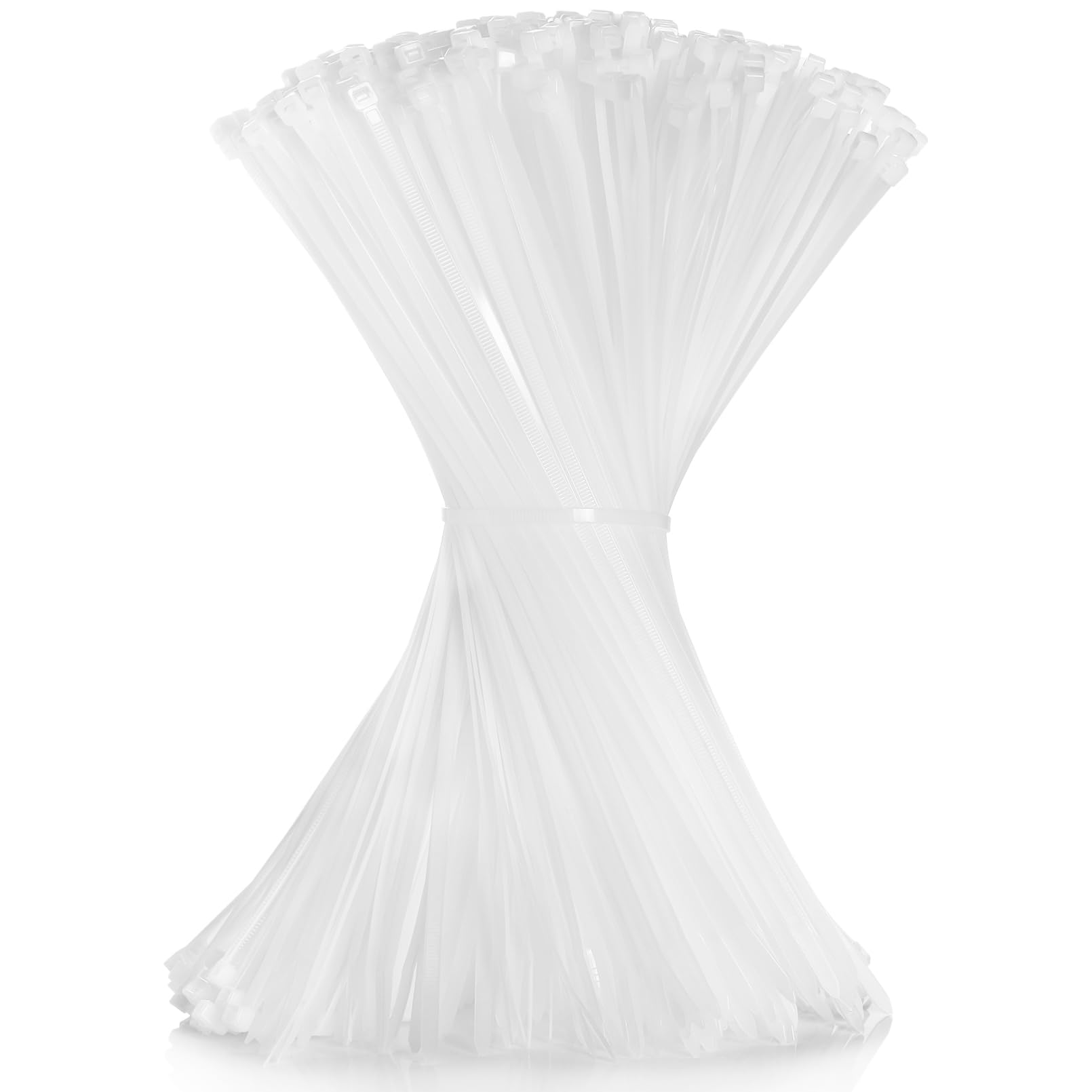 12 Inch White Cable Zip Ties - 500 Pack Heavy Duty Nylon