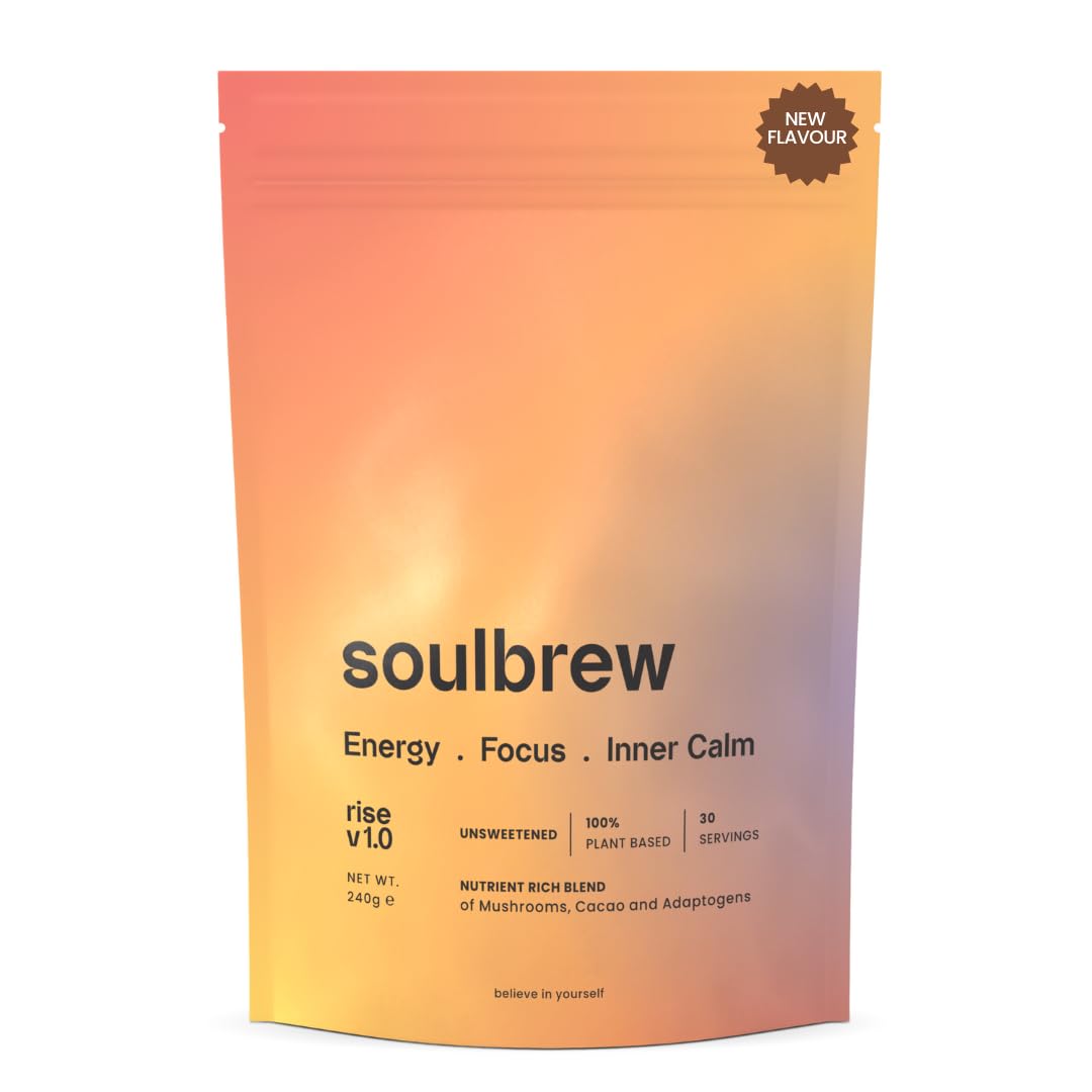 SoulBrew Rise Unsweetened Mushroom Coffee Alternative | 30 Servings
