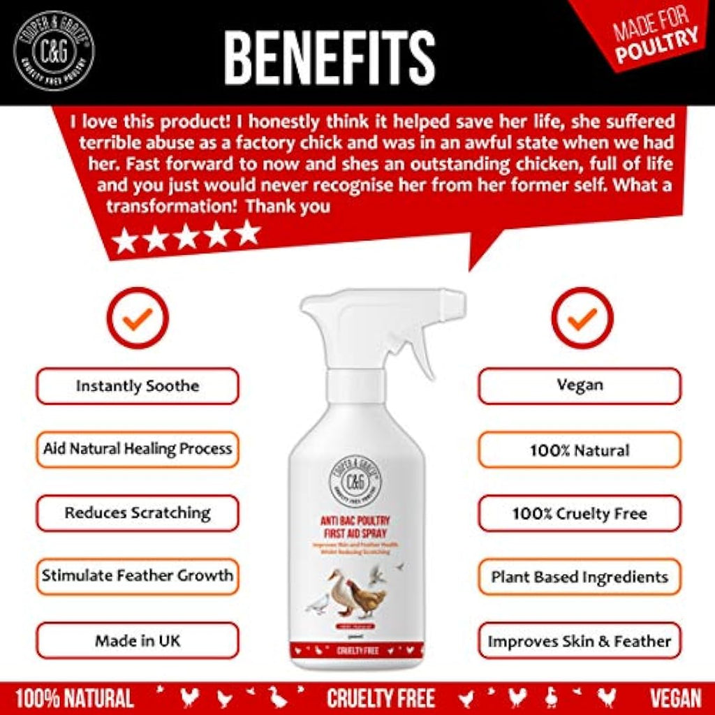 Cooper And Gracie Poultry First Aid Antiseptic Wound Spray - 500ml