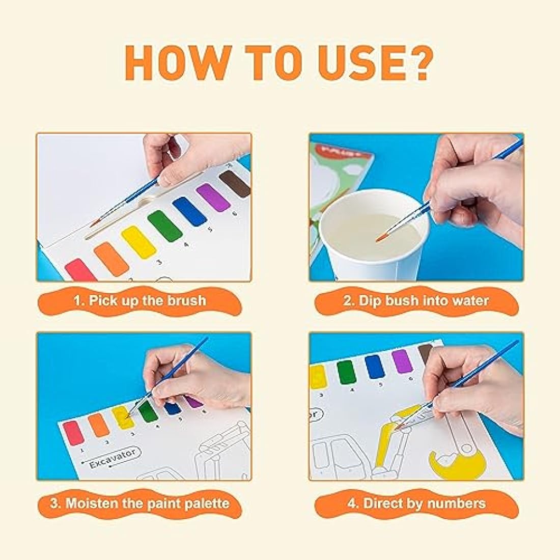 Jolof Store Water Colouring Book for Kids – Dinosaur Paint Set