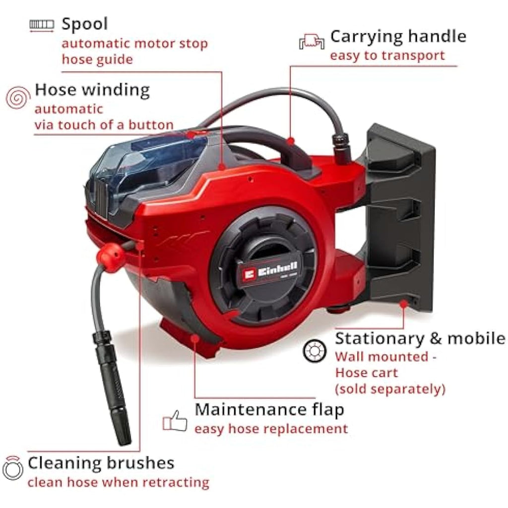 Einhell GE-HR 18/30 Li Wall-Mounted Automatic Retractable Hose Reel
