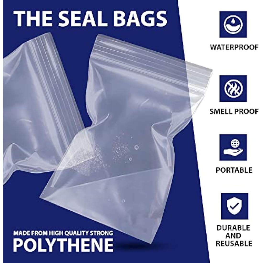 Sabco 100 Grip Seal Bags | 13x18 Clear Resealable Zip Lock Plastic