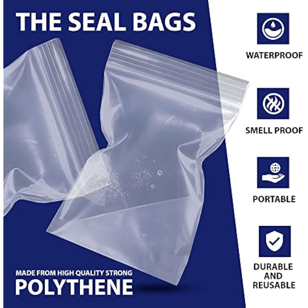 Sabco A4 Grip Seal Bags - 100 Clear Resealable Zip Lock Plastic Bags