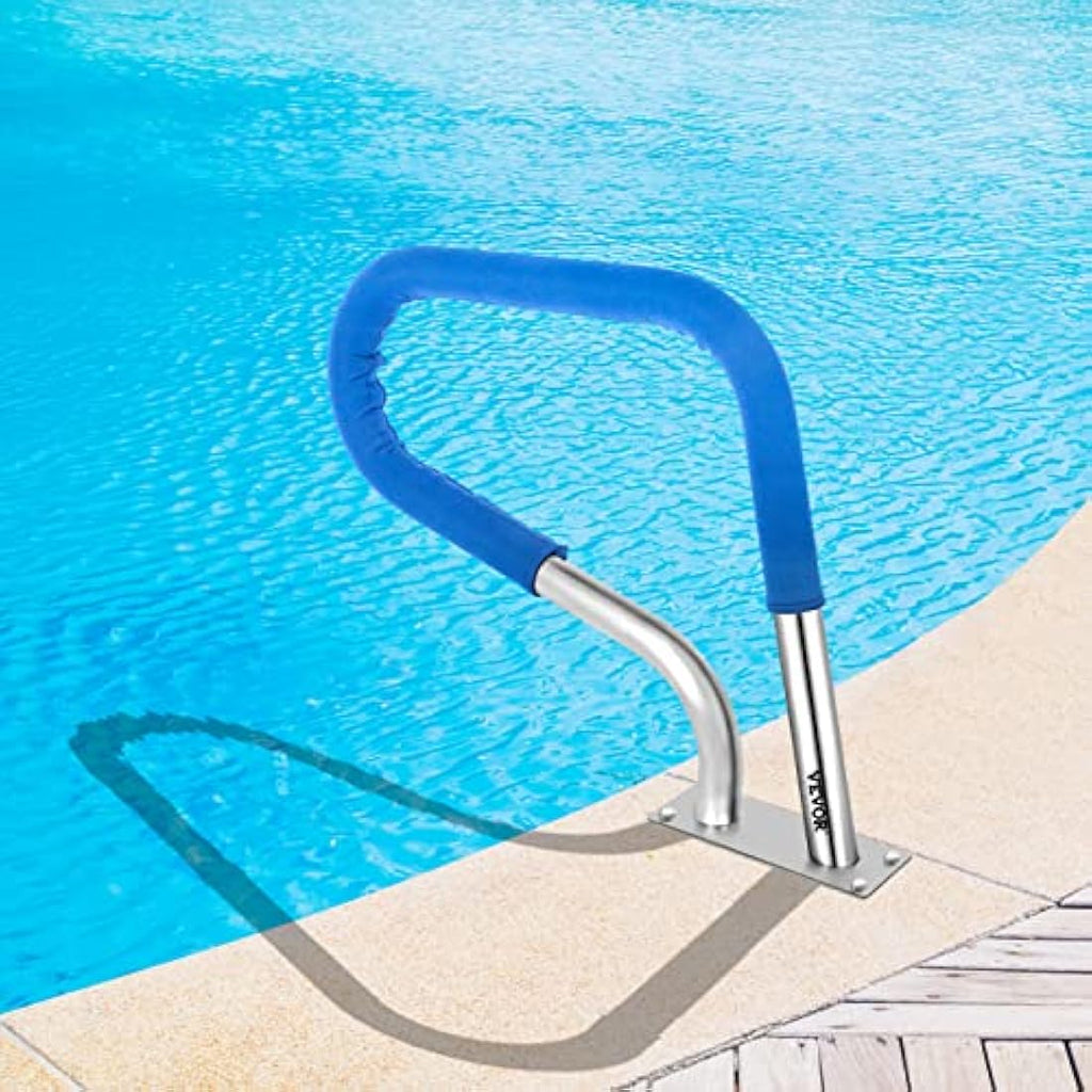 VEVOR Pool Handrail – 304 Stainless Steel Rail with Blue Grip Cover