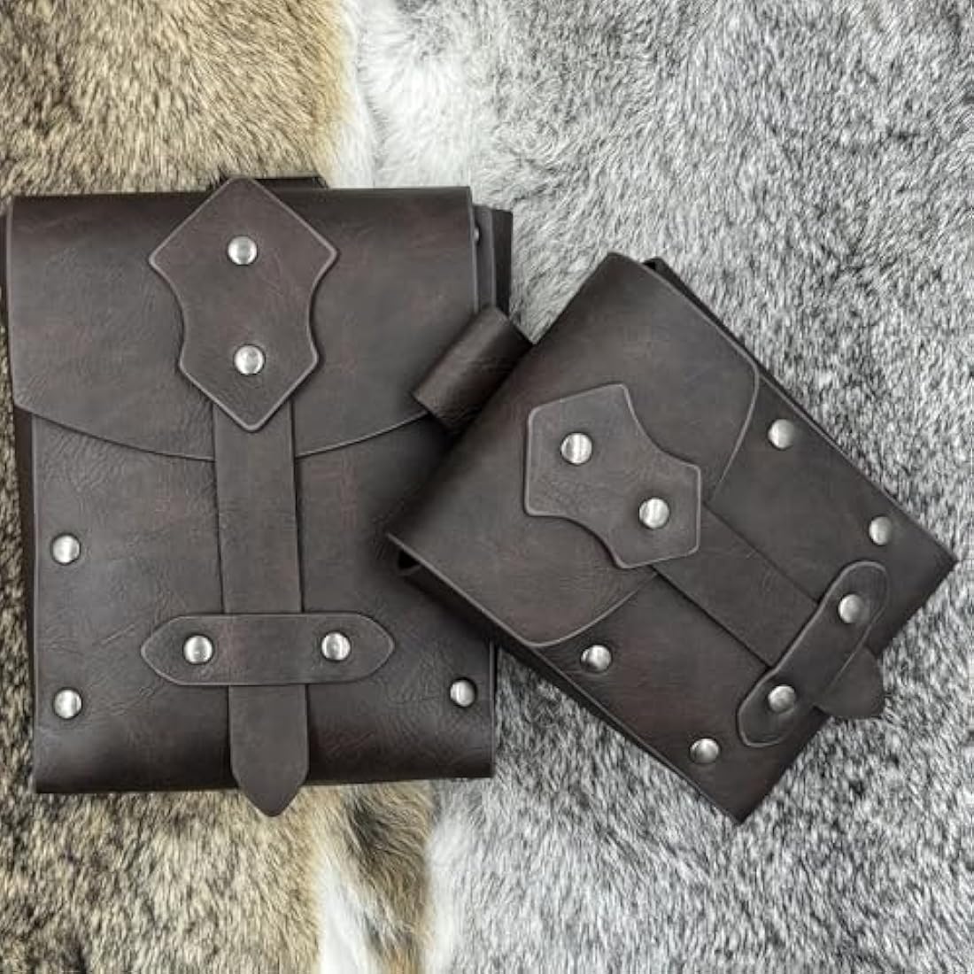 EpicCos Medieval Alchemy Belt with Potion Bottles – PU Leather Viking Pouch
