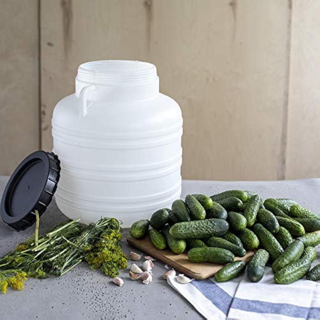 Browin 30L Wide-Neck Fermentation Barrel – White Food Grade Bucket