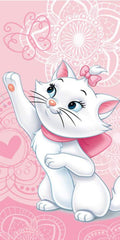 Disney Aristocats Marie Kids Beach & Bath Towel – 100% Cotton, 70x140cm