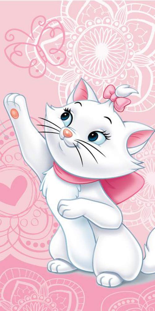 Disney Aristocats Marie Kids Beach & Bath Towel – 100% Cotton, 70x140cm