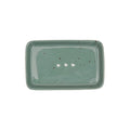 Tranquillo NICOLE Ceramic Square Soap Dish with Drainage Holes, Green