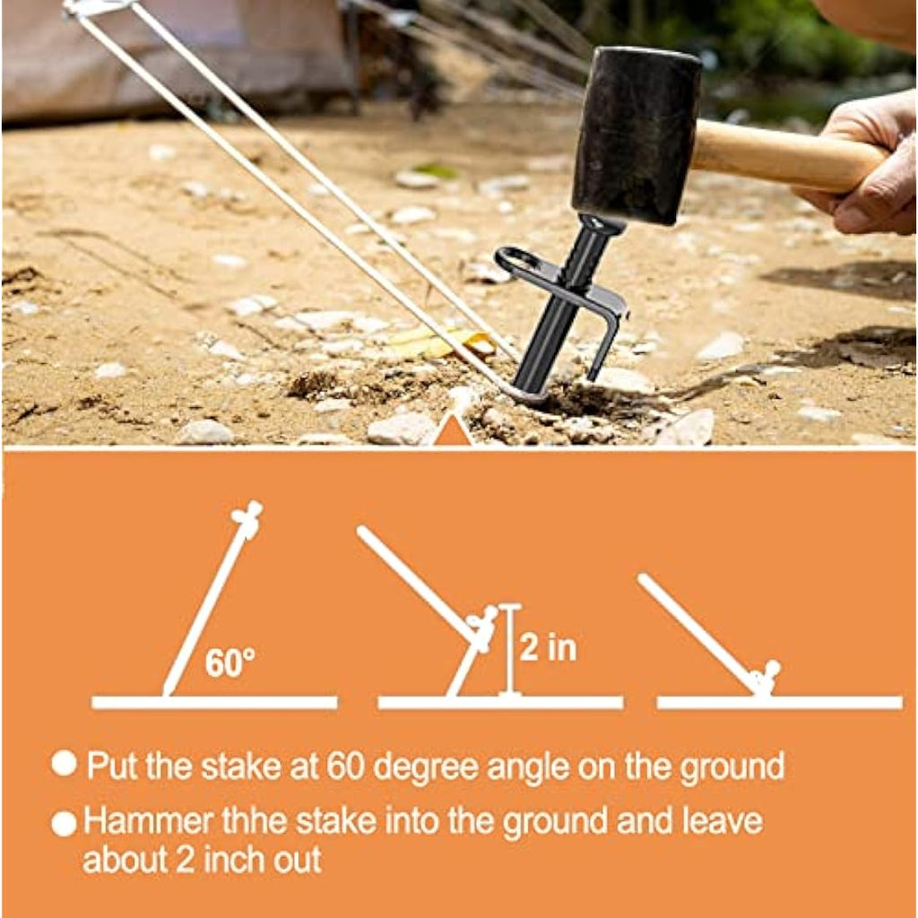 Aoipend Heavy Duty Tree Stakes Kit | 6 Metal Stakes & Reflective Straps