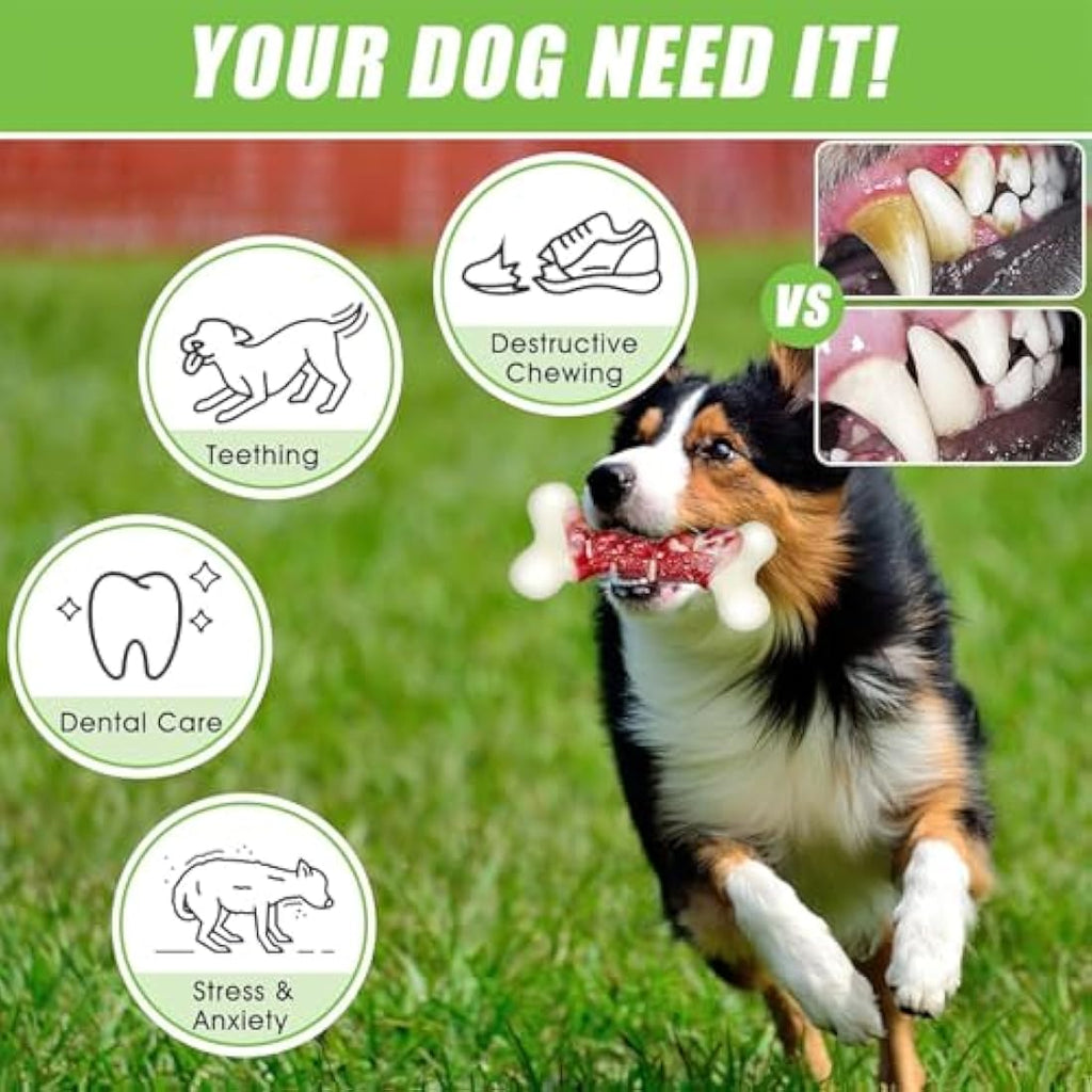 Jolof Store Indestructible Dog Bone Toy for Aggressive Chewers | Bacon