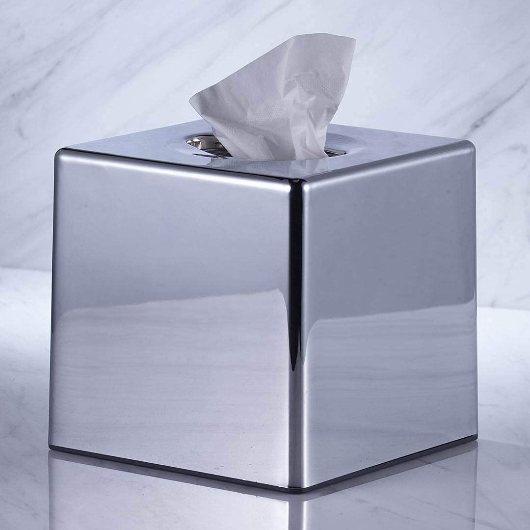Vinn Dunn Bespoke Cube Facial Tissue Holder – Chrome Luxury Dispenser