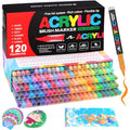 Efimeso 120 Colors Acrylic Paint Pens – Water-Based Brush Markers