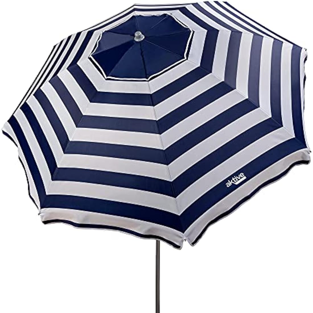 Aktive Beach Umbrella 220cm – Windproof UV50 Marine Stripe Shade