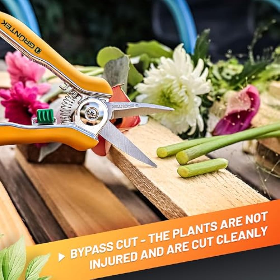 GRÜNTEK Colibri Flower Snips – 170mm Stainless Steel Bypass Pruner