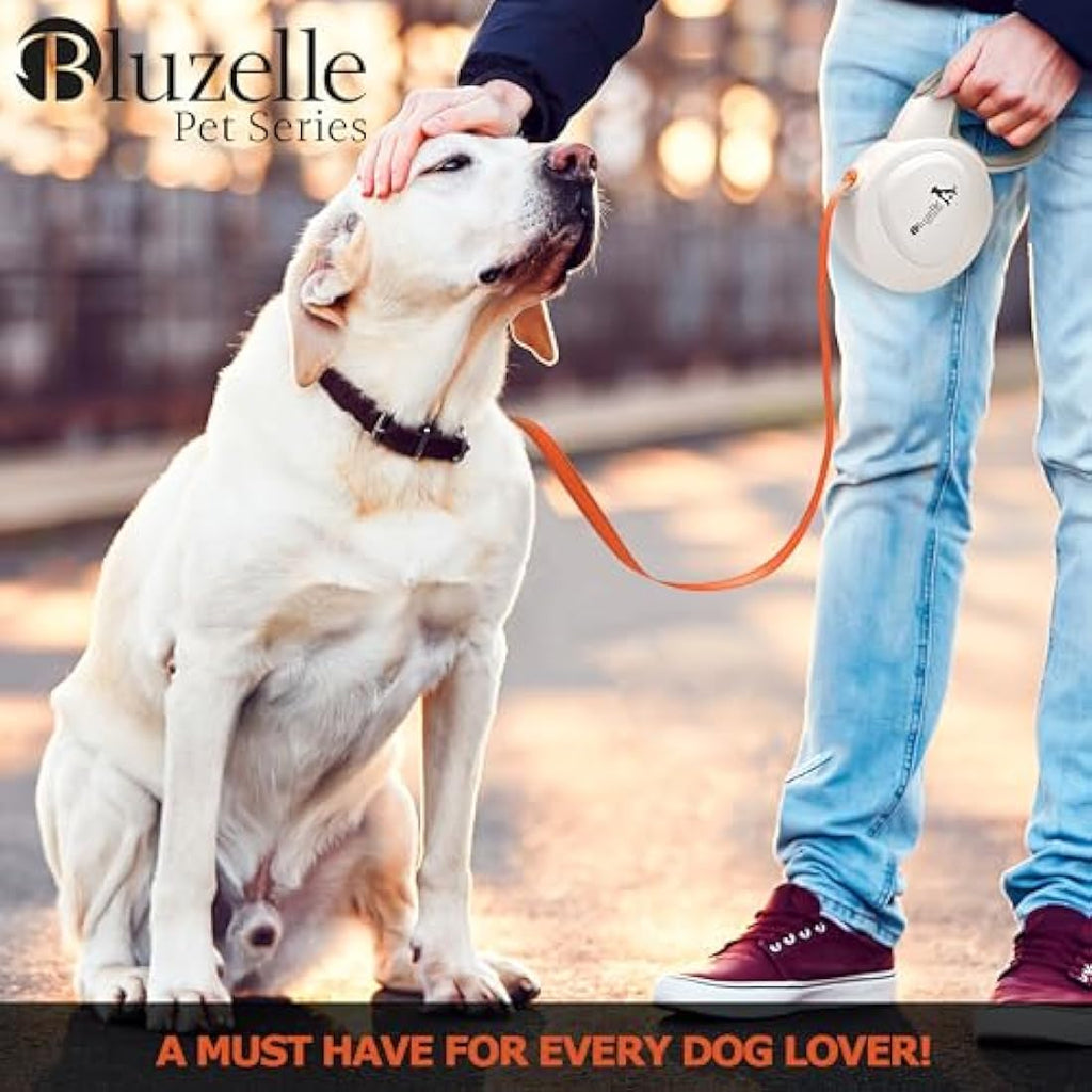 Bluzelle 8m Retractable Dog Leash - 110lbs Heavy Duty Reflective Nylon