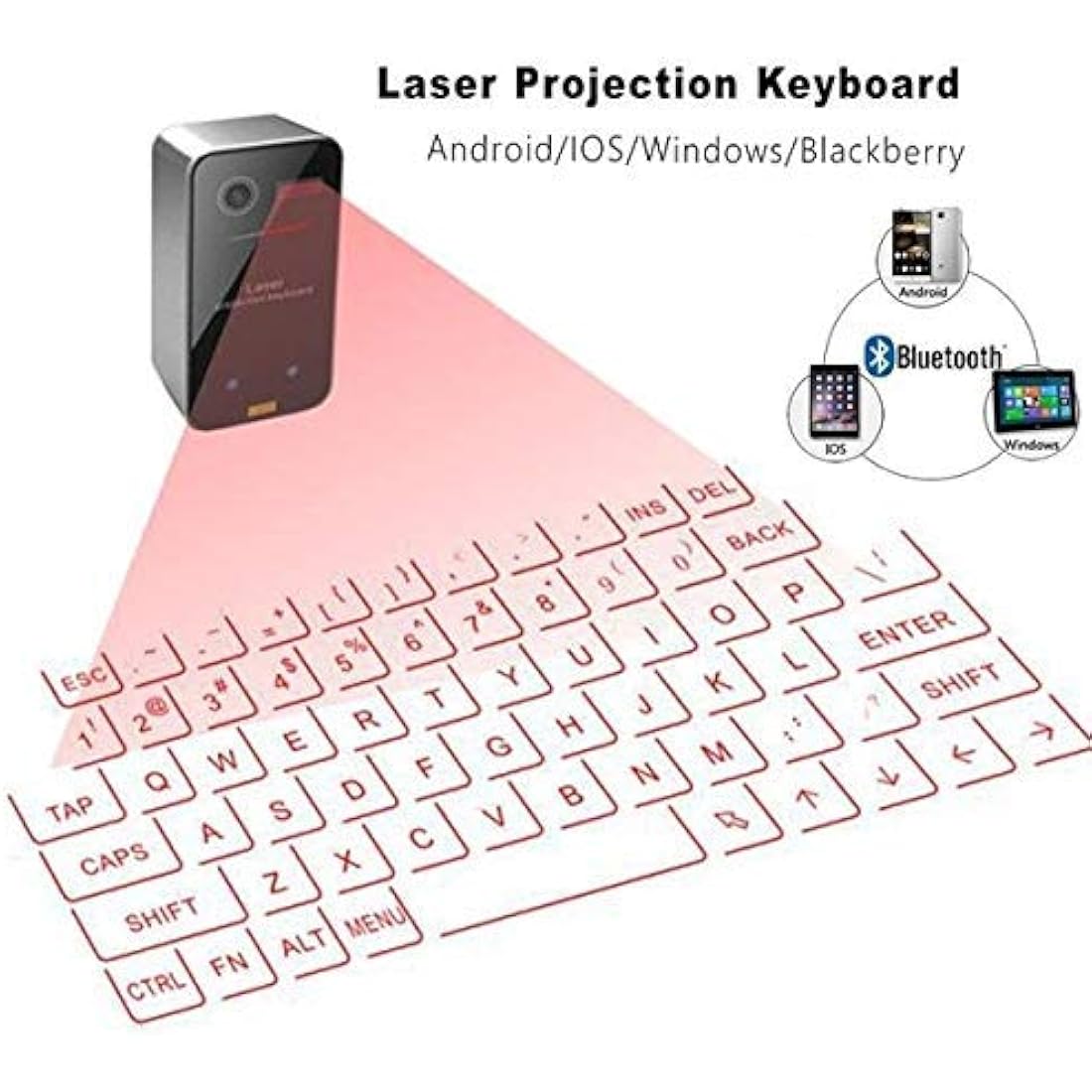 Laser Projection Virtual Keyboard & Mouse for iOS & Android