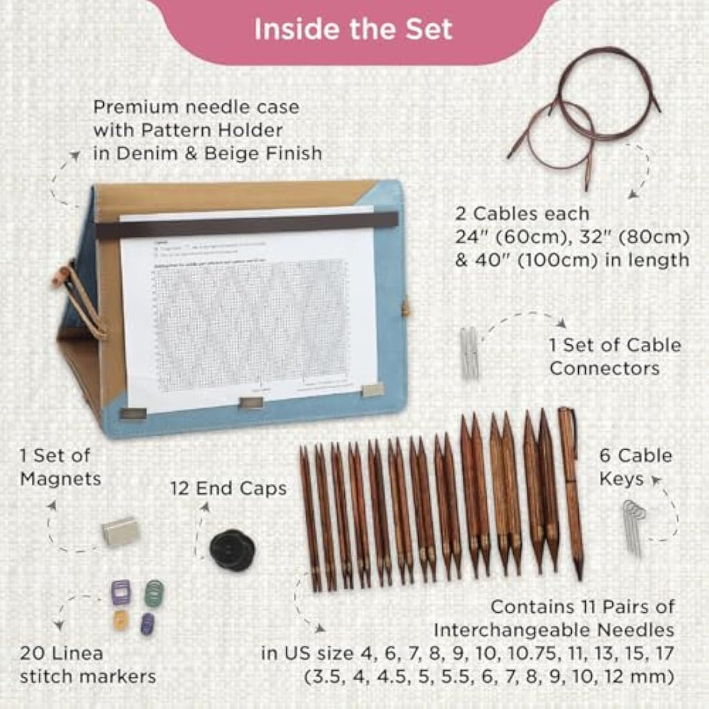 KnitPro Ginger Regal Interchangeable Needle Set | 11 Sizes Birch Wood