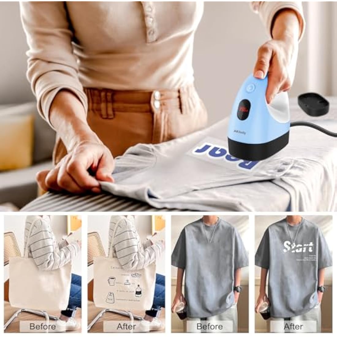ARJudy Mini Heat Press Machine | Portable Iron for T-Shirts & HTV Vinyl