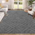 Enyhom Machine Washable Area Rug | 160x220cm Grey Modern Geometric Carpet