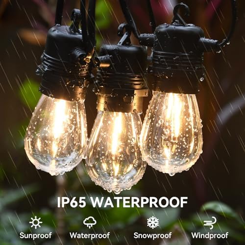 AVANLO 100FT LED Outdoor String Lights – Waterproof S14 Festoon Lights