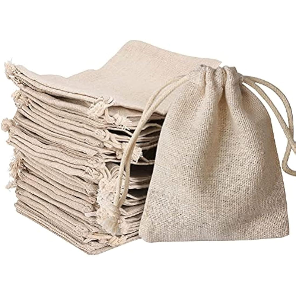nuoshen 30 Pcs Burlap Drawstring Bags | 8x10cm Hessian Gift Pouches