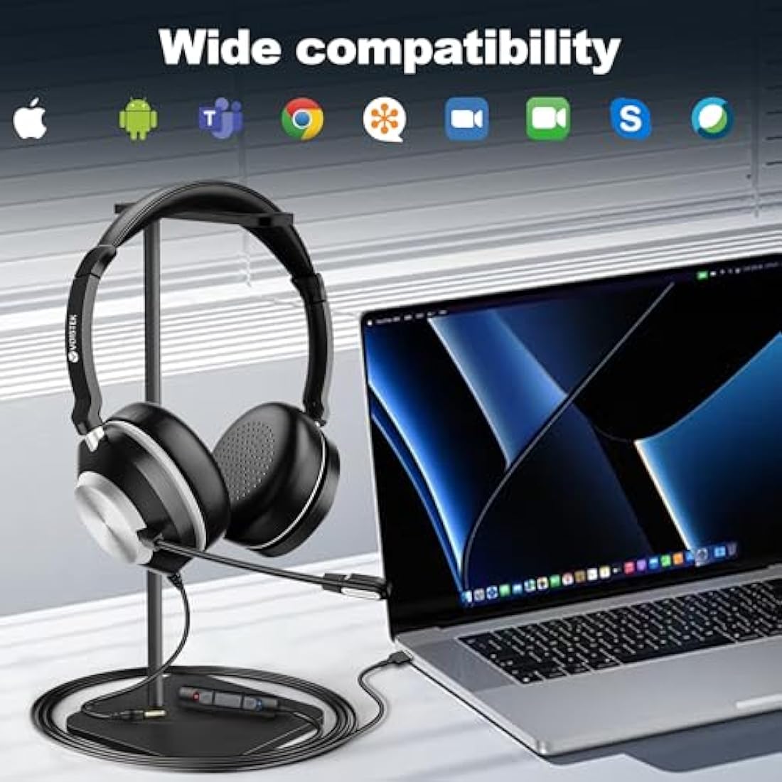 Voistek USB Headset with Noise Cancelling Mic | 3.5mm & USB-C Wired