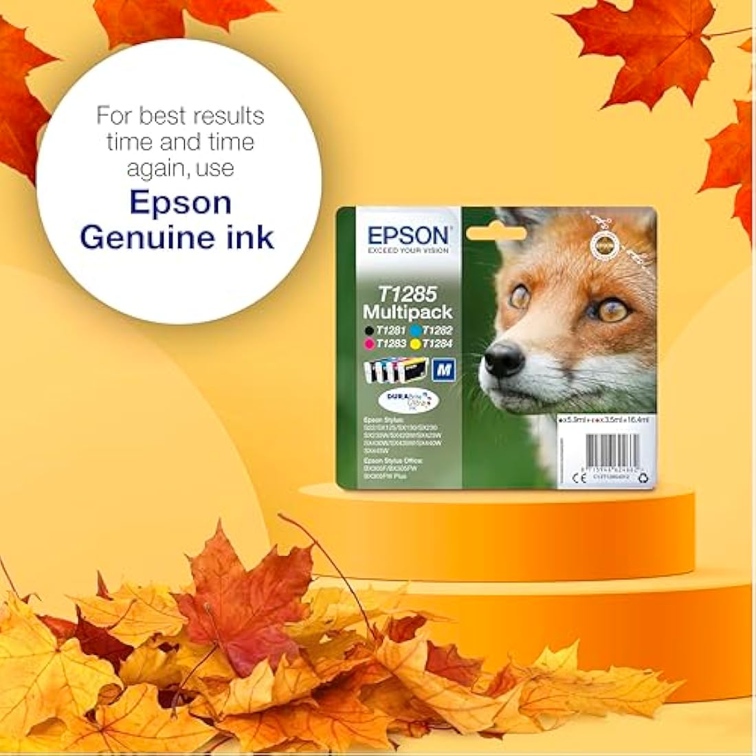 Epson T1285 Fox Genuine Multipack – 4-Color DURABrite Ultra Ink