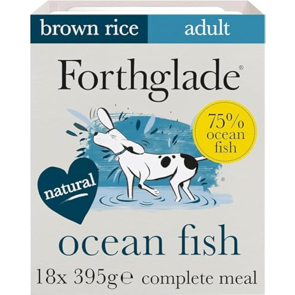 Forthglade Wet Dog Food – Ocean Fish & Brown Rice (18 x 395g Trays)