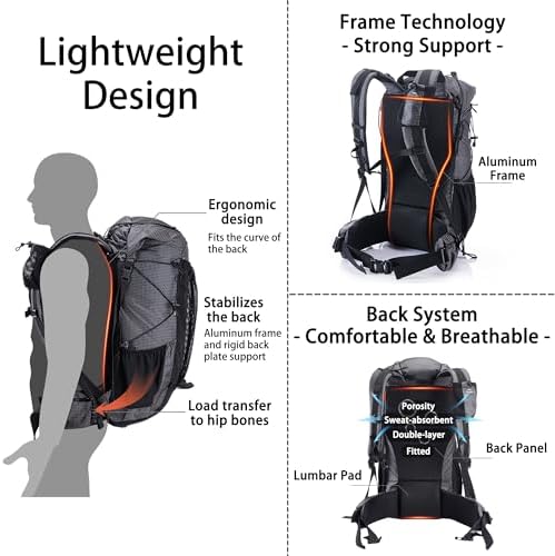 Naturehike 60L Internal Frame Hiking Backpack | Waterproof Camping Bag