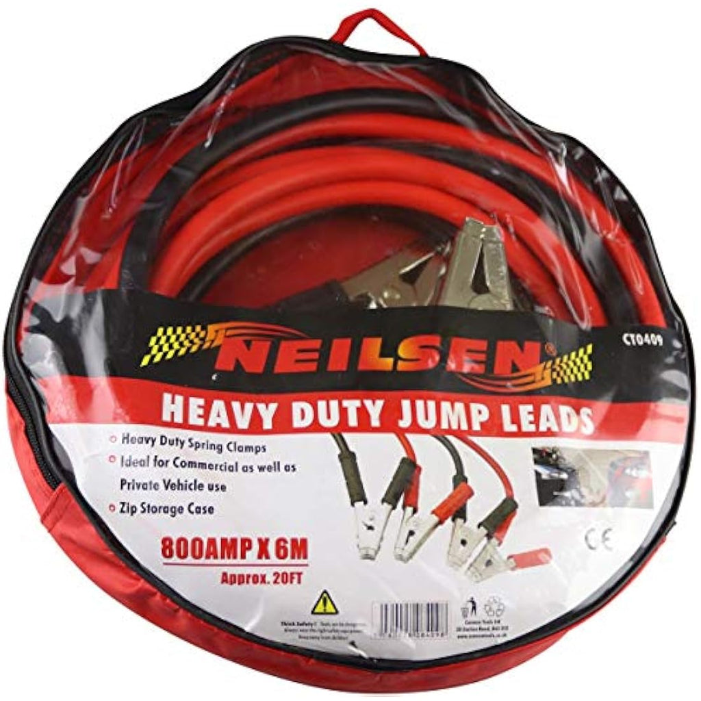 Neilsen 800A Heavy Duty Booster Cables | 6M Jump Leads with Carry Case