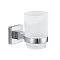 PHOEWON Wall Mounted Toothbrush Holder | 304 Stainless Steel & Frosted Glass