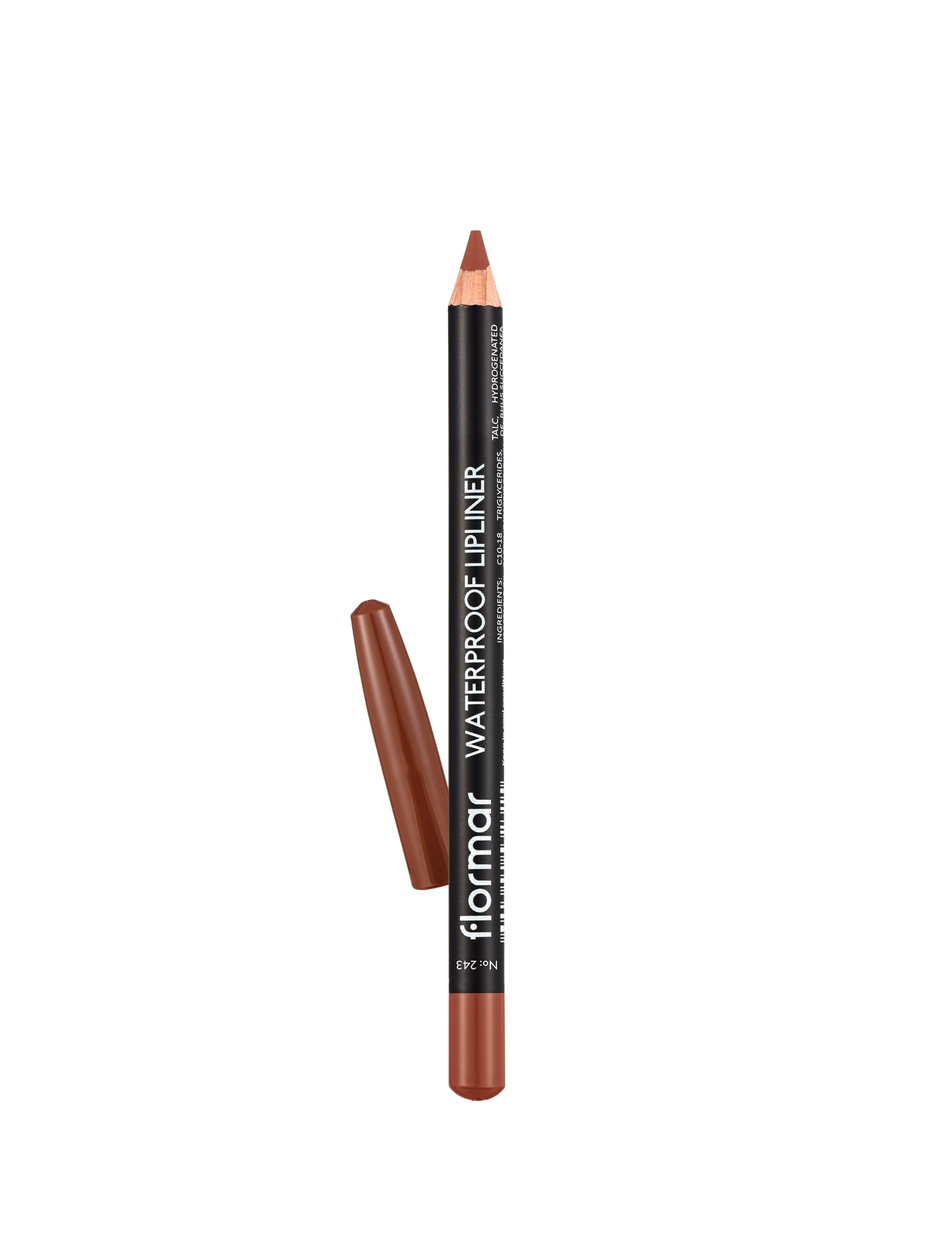 Flormar Waterproof Lipliner – Long-Lasting Matte Lip Pencil, 243 Hot Cocoa