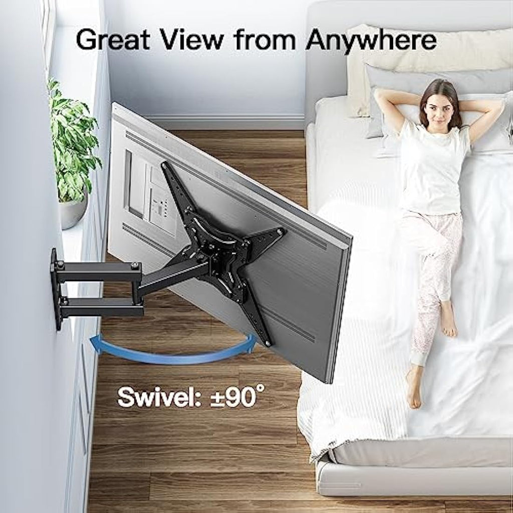 PERLESMITH TV Wall Mount | Swivel & Tilt Bracket for 26-60 Inch TVs