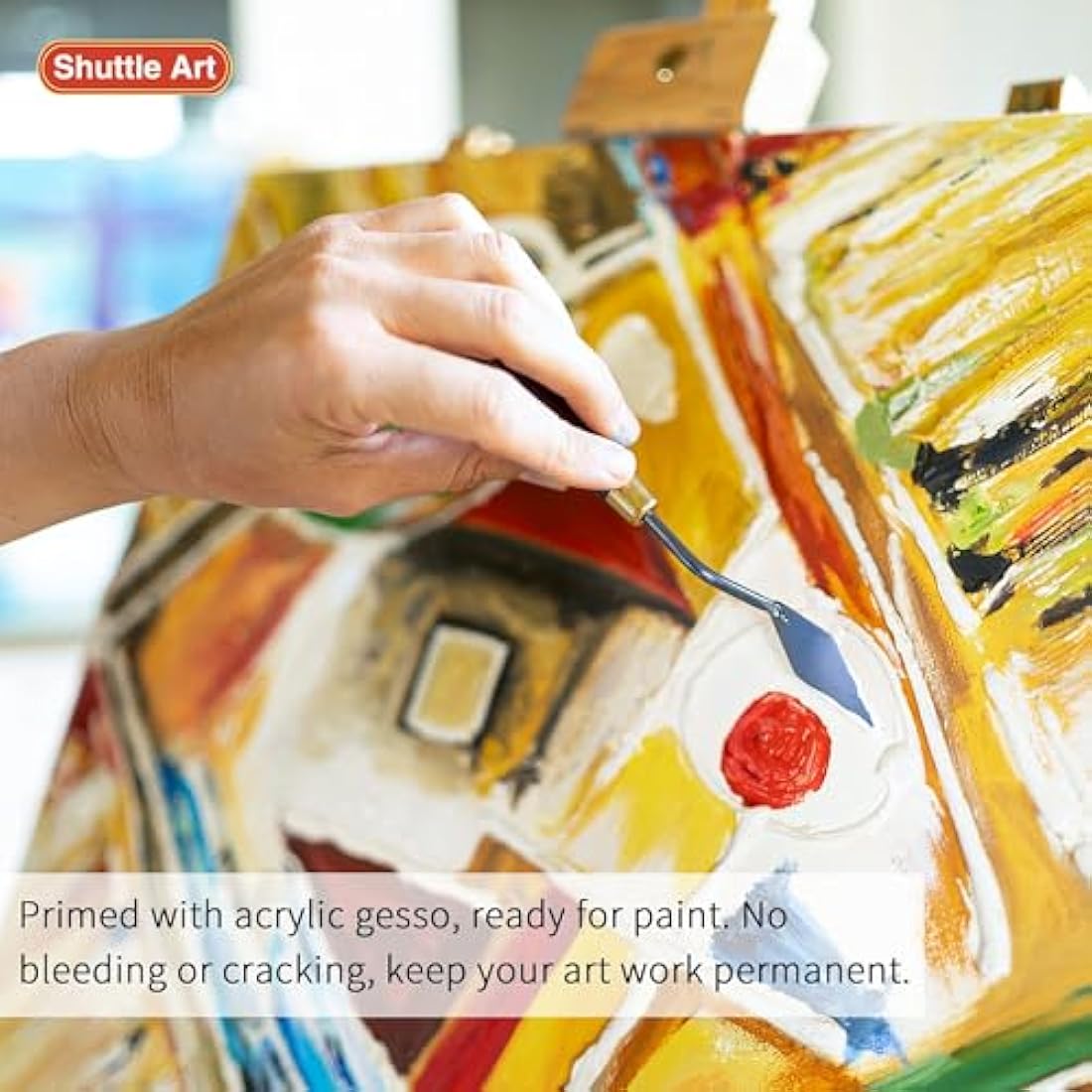 Shuttle Art Stretched Canvas Pack - 15 Multi-Size Primed Cotton Canvases