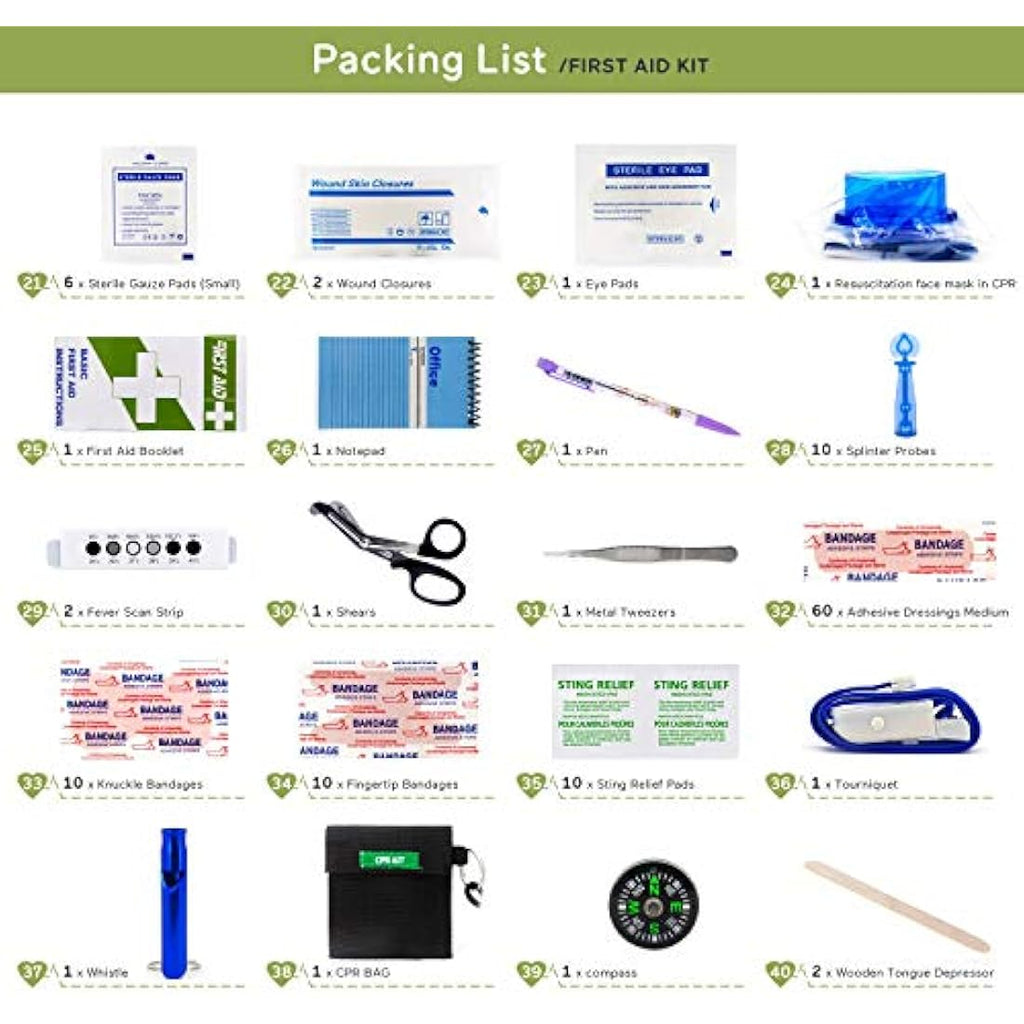 Jolof Store 255PCs First Aid Kit | Labeled Tactical Emergency Trauma Bag